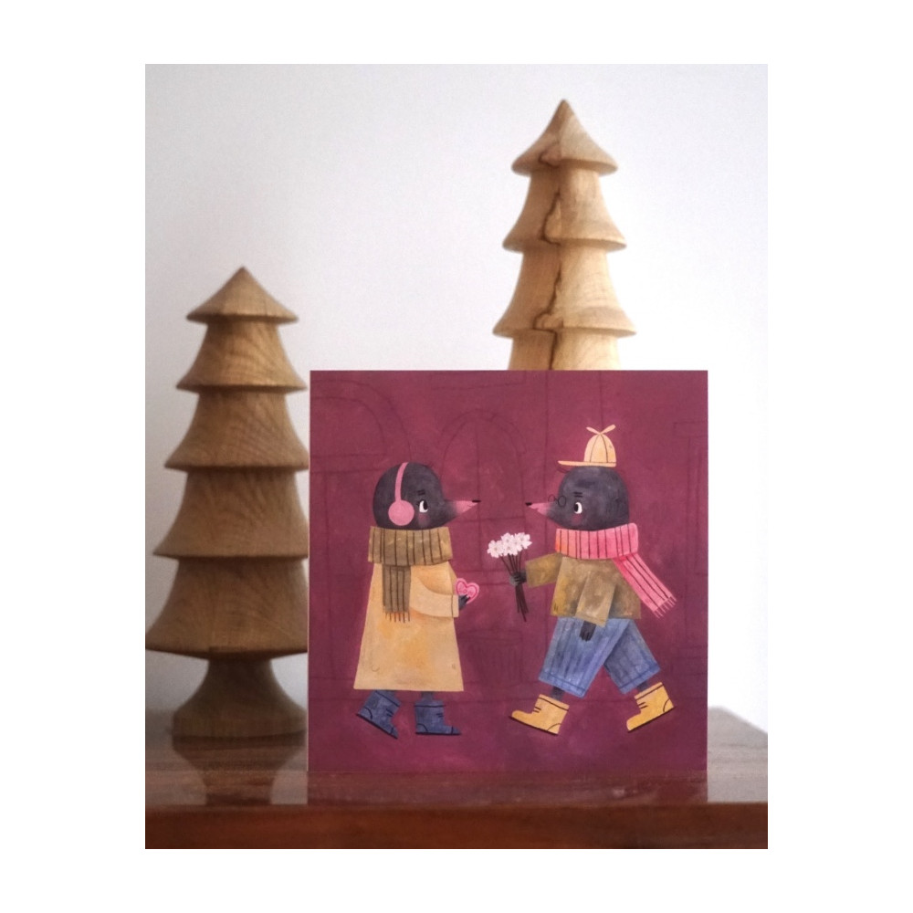 Kartka okolicznościowa - Hi Little - Zakochane Kreciki 14,5 x 14,5 cm