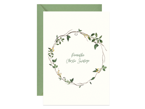 Greeting card A6 - Paperwords - Spring Baptism Wreath