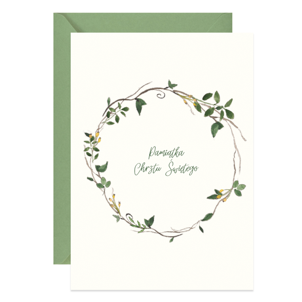 Greeting card A6 - Paperwords - Spring Baptism Wreath