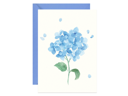Greeting card A6 - Paperwords - Blue Hydrangea