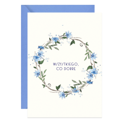 Greeting card A6 - Paperwords - Cornflower Wreath