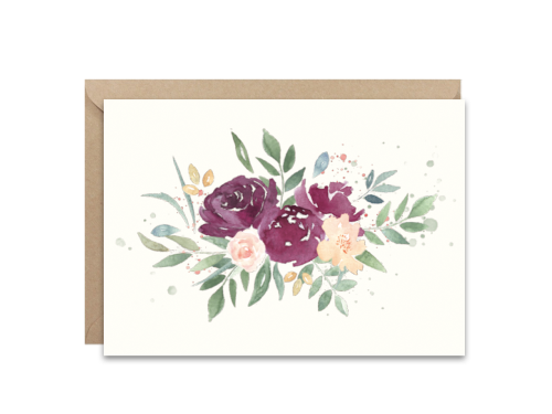 Greeting card A6 - Paperwords - Purple Flowers