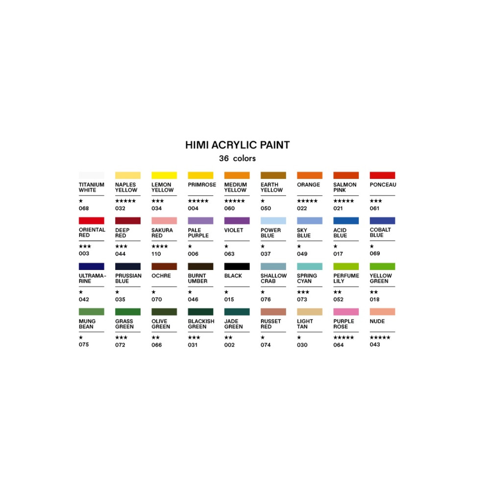 Set of acrylic paints - HIMI - 36 pcs