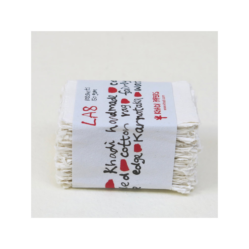 Handmade 100% cotton paper 150 g - Khadi Papers - White A8 100 sheets