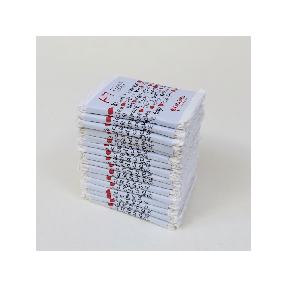 Handmade 100% cotton paper 150 g - Khadi Papers - White A7 20 sheets