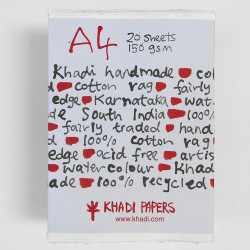 Papier czerpany 100% bawełny 150 g - Khadi Papers - White A4 20 ark.