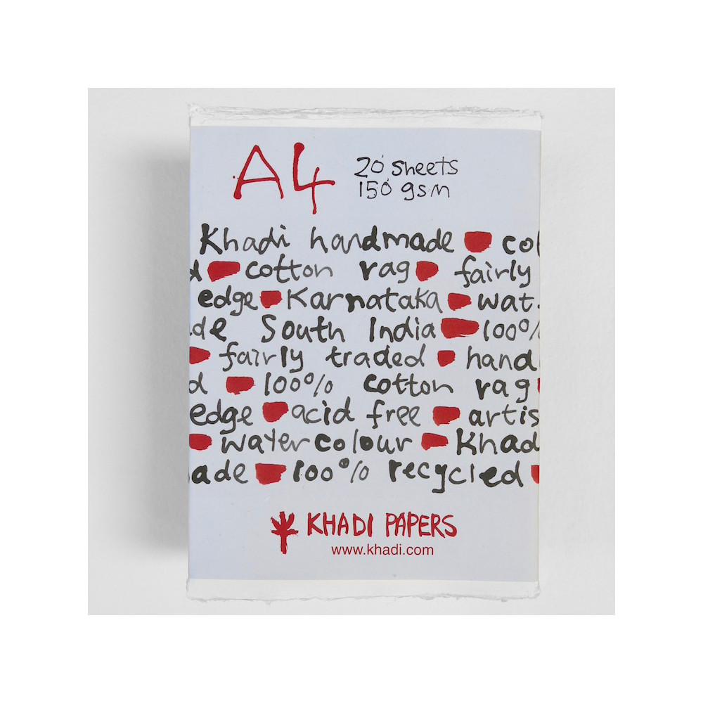 Handmade 100% cotton paper 150 g - Khadi Papers - White A4 20 sheets