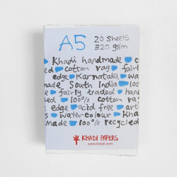 Handmade 100% cotton paper 320 g - Khadi Papers - White A5 20 sheets