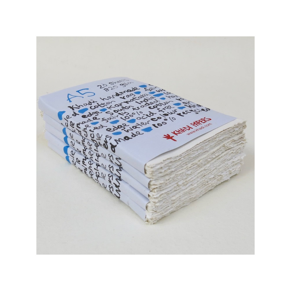 Papier czerpany 100% bawełny 320 g - Khadi Papers - White A5 20 ark.