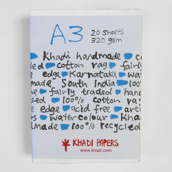 Papier czerpany 100% bawełny 320 g - Khadi Papers - White A3 20 ark.