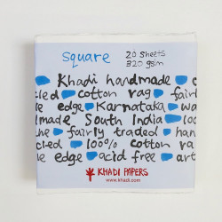 Handmade 100% cotton paper 320 g - Khadi Papers - White 20 x 20 cm 20 sheets