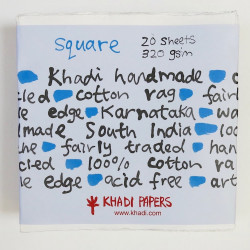 Papier czerpany 100% bawełny 320 g - Khadi Papers - White 30 x 30 cm 20 ark.