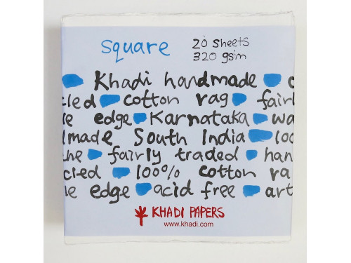Papier czerpany 100% bawełny 320 g - Khadi Papers - White 30 x 30 cm 20 ark.