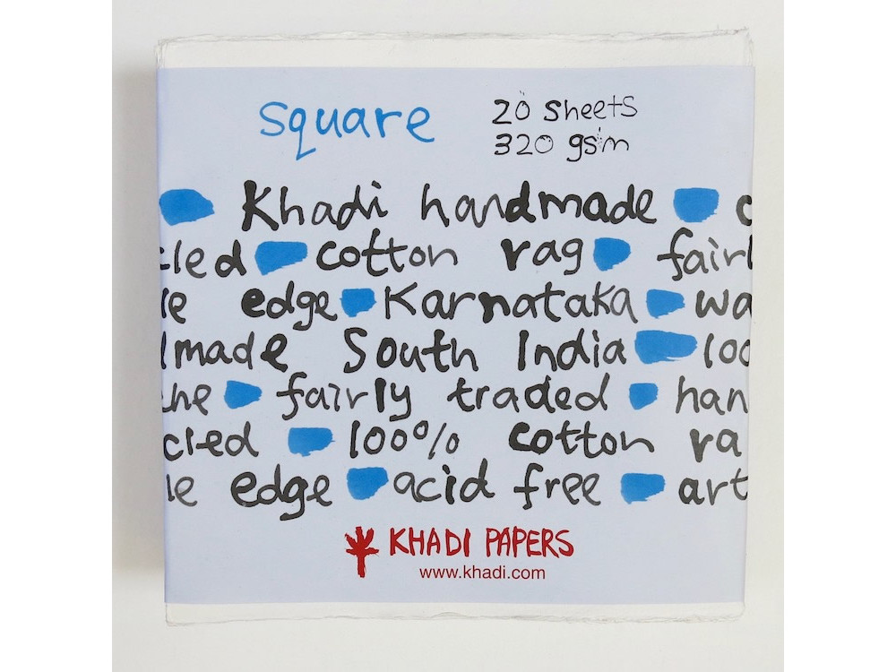 Handmade 100% cotton paper 320 g - Khadi Papers - White 30 x 30 cm 20 sheets