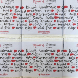 Zestaw papeterii 100% bawełny 210 g - Khadi Papers - White 15 x 15 cm 10 szt.