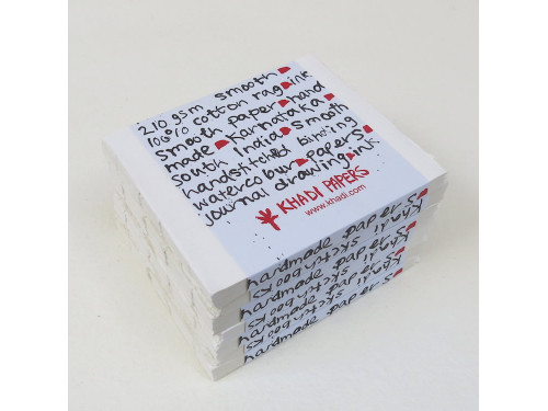 Blok w książce 100% bawełny 210 g - Khadi Papers - Smooth 13 x 16 cm 16 ark.