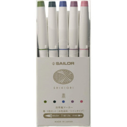 Set of Shikiori 4 Seasons brush pens - Sailor - Spring 5 pcs