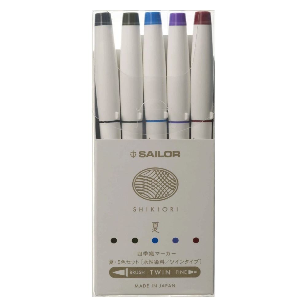 Set of Shikiori 4 Seasons brush pens - Sailor - Summer 5 pcs
