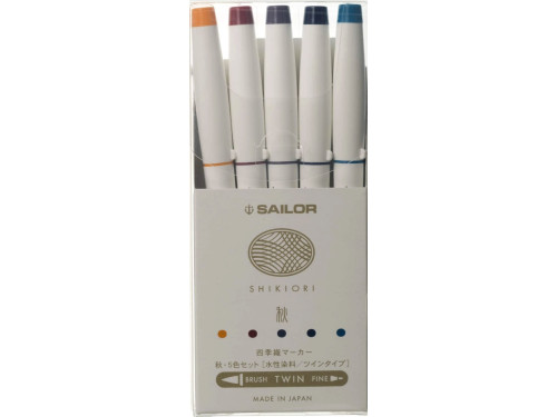 Set of Shikiori 4 Seasons brush pens - Sailor - Autumn 5 pcs