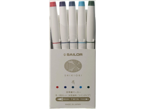 Set of Shikiori 4 Seasons brush pens - Sailor - Winter 5 pcs