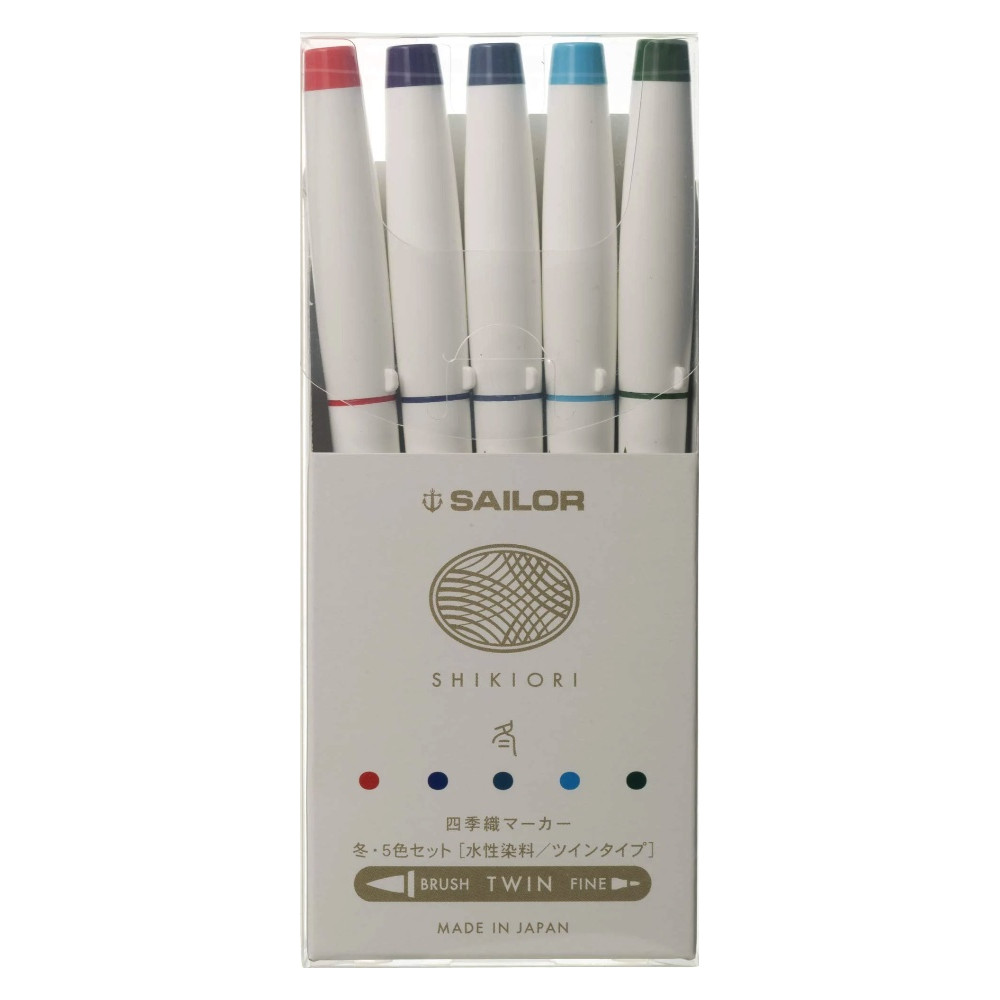 Set of Shikiori 4 Seasons brush pens - Sailor - Winter 5 pcs