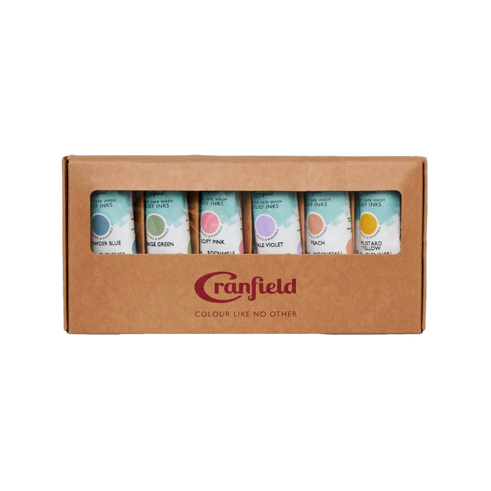 Set of Caligo Safe Wash Relief inks - Cranfield - Shades 6 x 75 ml
