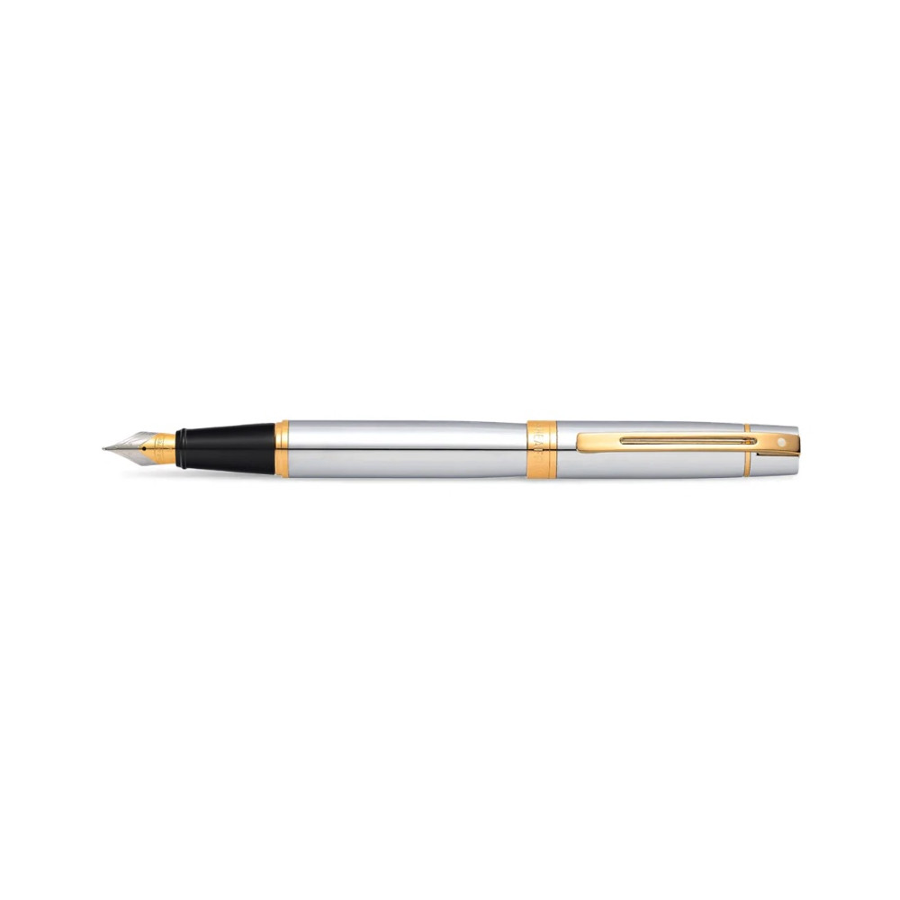 Pióro wieczne 300 - Sheaffer - Bright Chrome Gold Trim F
