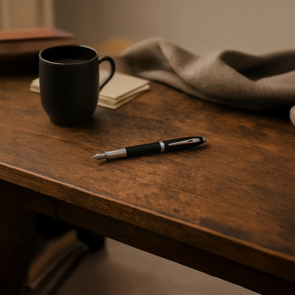 Pióro wieczne 100 - Sheaffer - Matte Black and Chrome F
