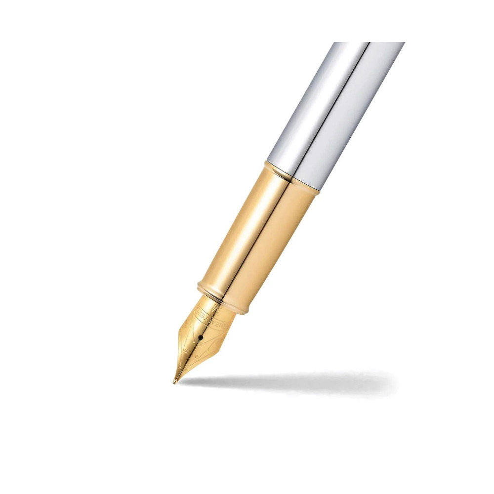 Pióro wieczne 100 - Sheaffer - Chrome Gold Trim F