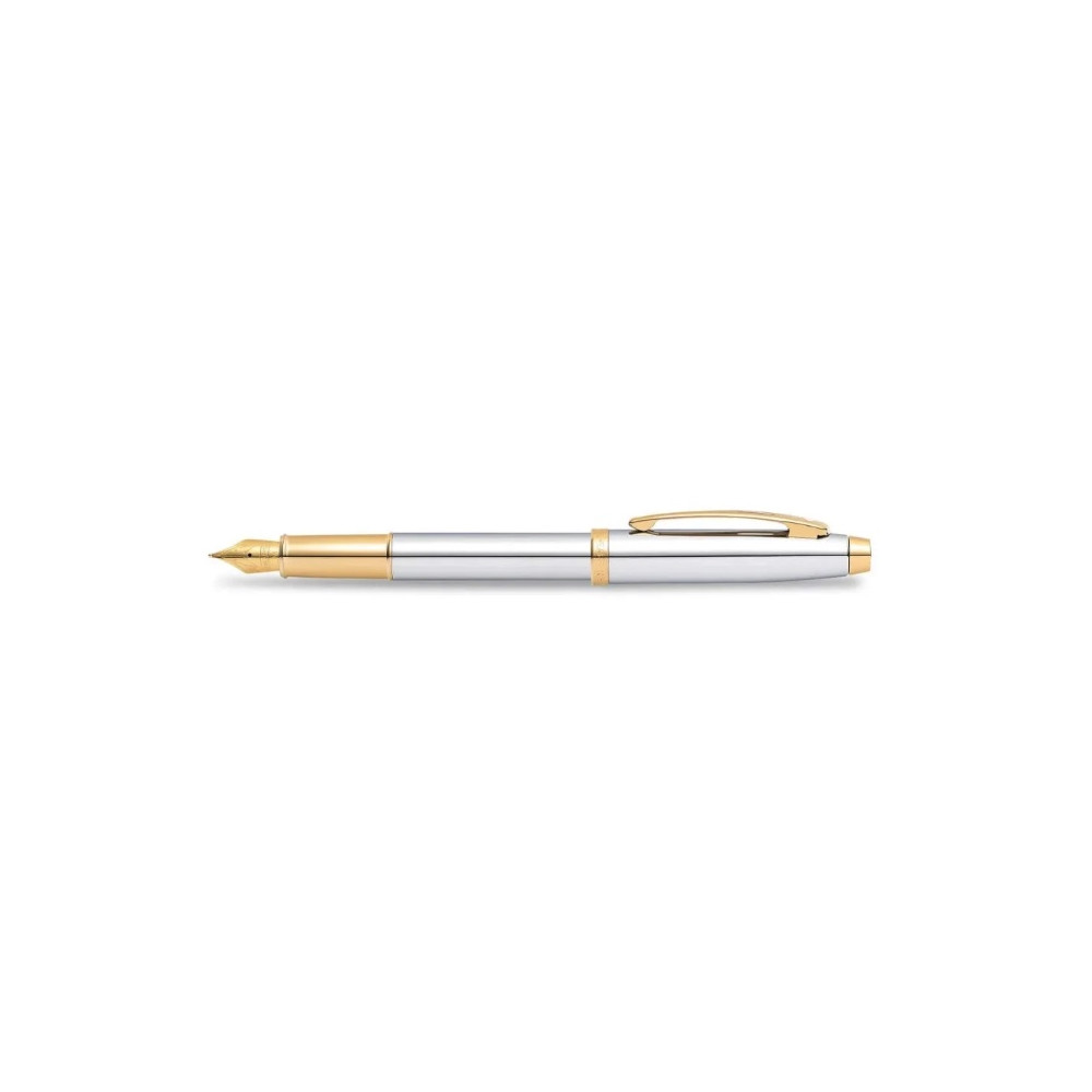 Pióro wieczne 100 - Sheaffer - Chrome Gold Trim F