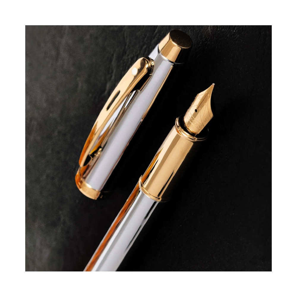 Pióro wieczne 100 - Sheaffer - Chrome Gold Trim F