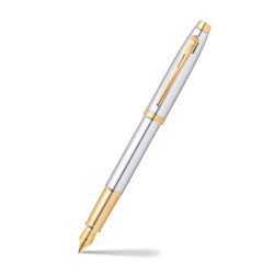 Pióro wieczne 100 - Sheaffer - Chrome Gold Trim F