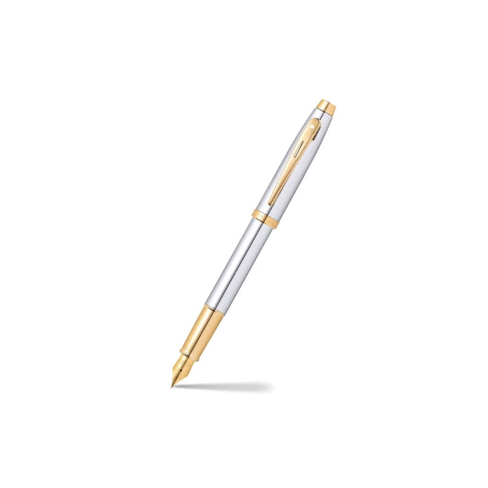 Pióro wieczne 100 - Sheaffer - Chrome Gold Trim F
