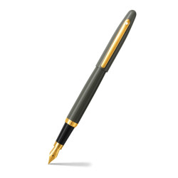 Fountain pen VFM - Sheaffer - Glossy Light Gray Gold Trim M