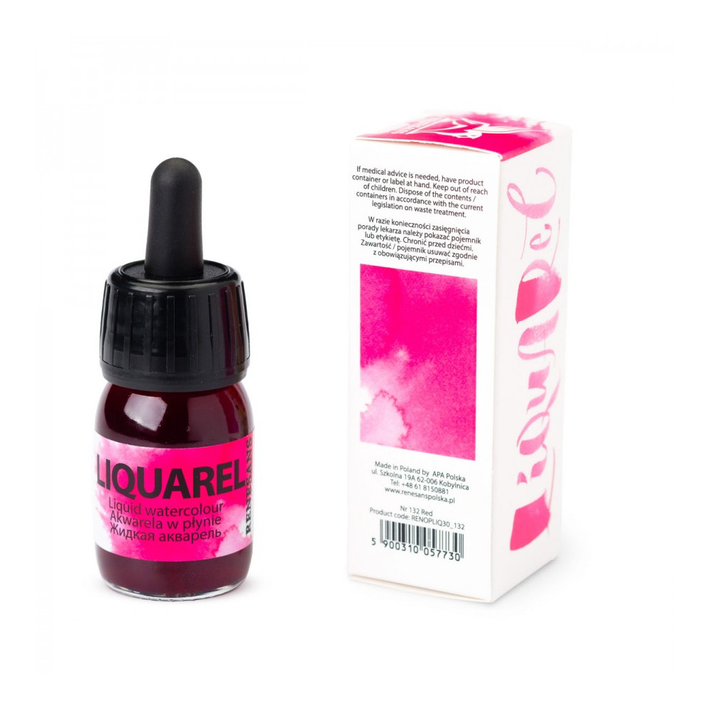 Farba akwarelowa w płynie Liquarel - Renesans - Red 30 ml