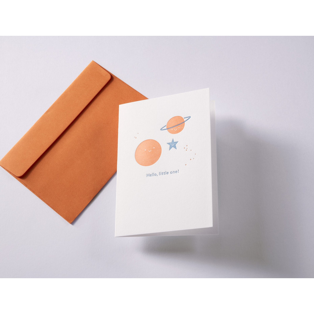 Greeting card A6 - Gmund - Little One Universe Orange