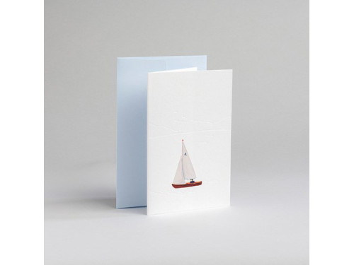 Greeting card A6 - Gmund - Traces at Lake Sailing Boat