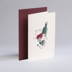 Greeting card A6 - Gmund - Illustration Bottle of Wine