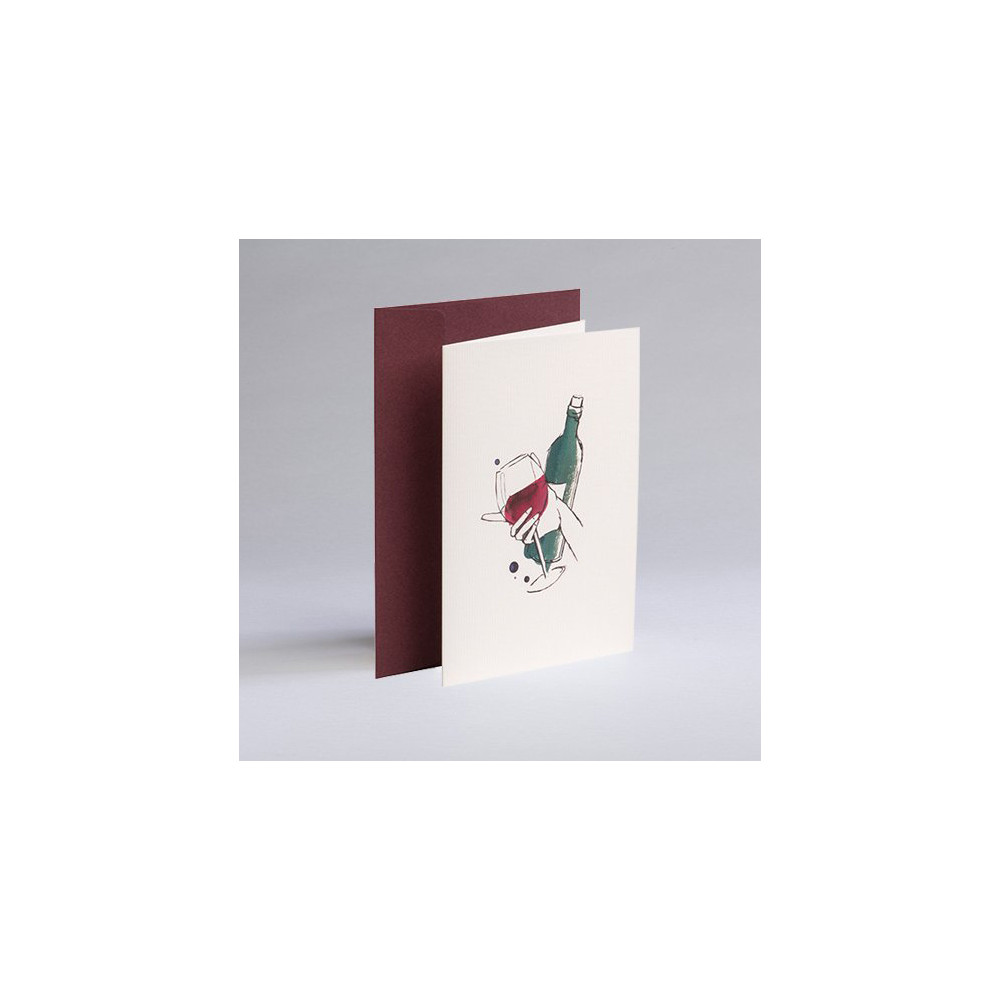 Greeting card A6 - Gmund - Illustration Bottle of Wine