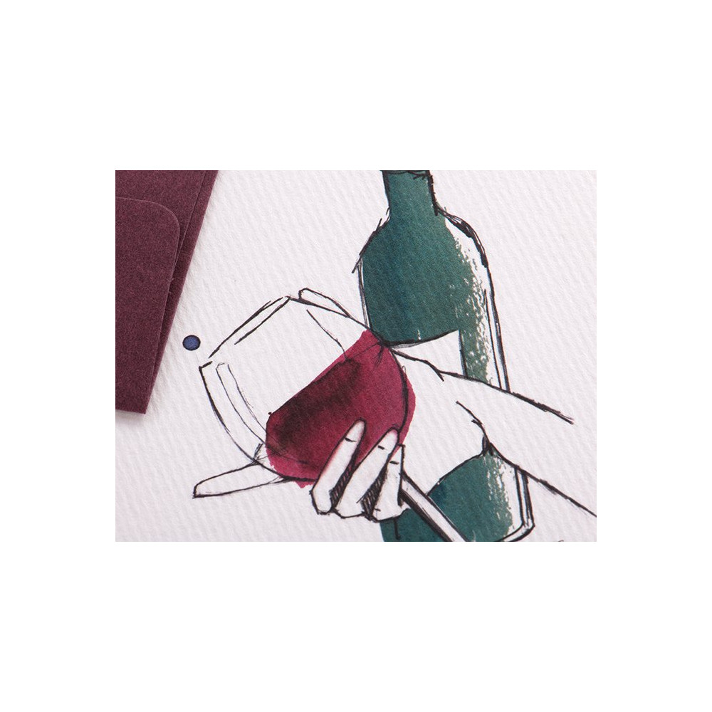 Greeting card A6 - Gmund - Illustration Bottle of Wine