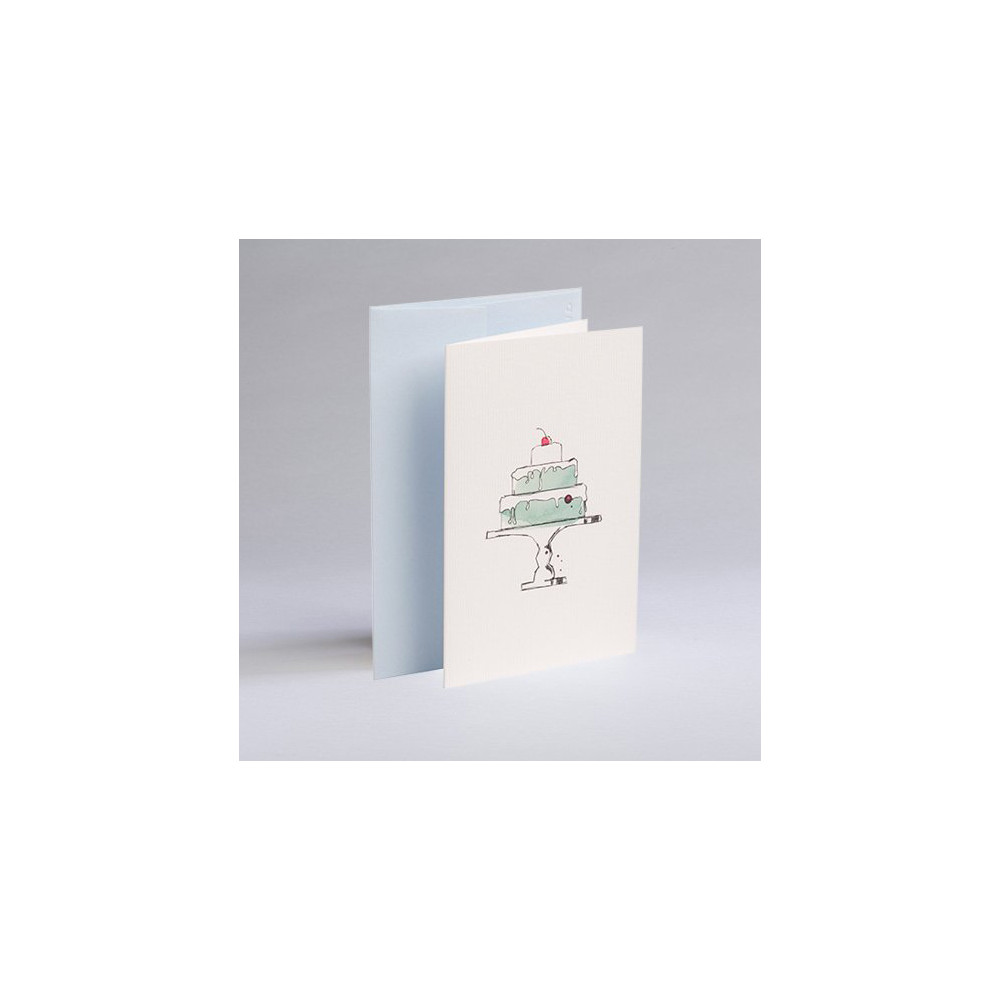 Greeting card A6 - Gmund - Illustration Birthday Cake