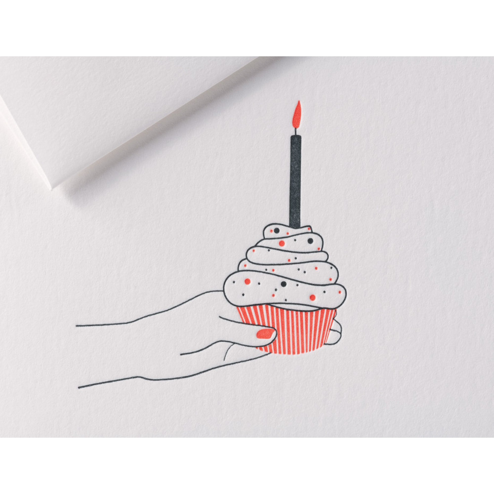 Kartka okolicznościowa A6 - Gmund - Letterpress² Happy Birthday
