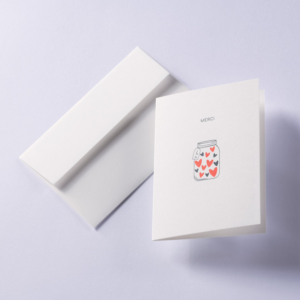 Greeting card A6 - Gmund - Letterpress² Merci