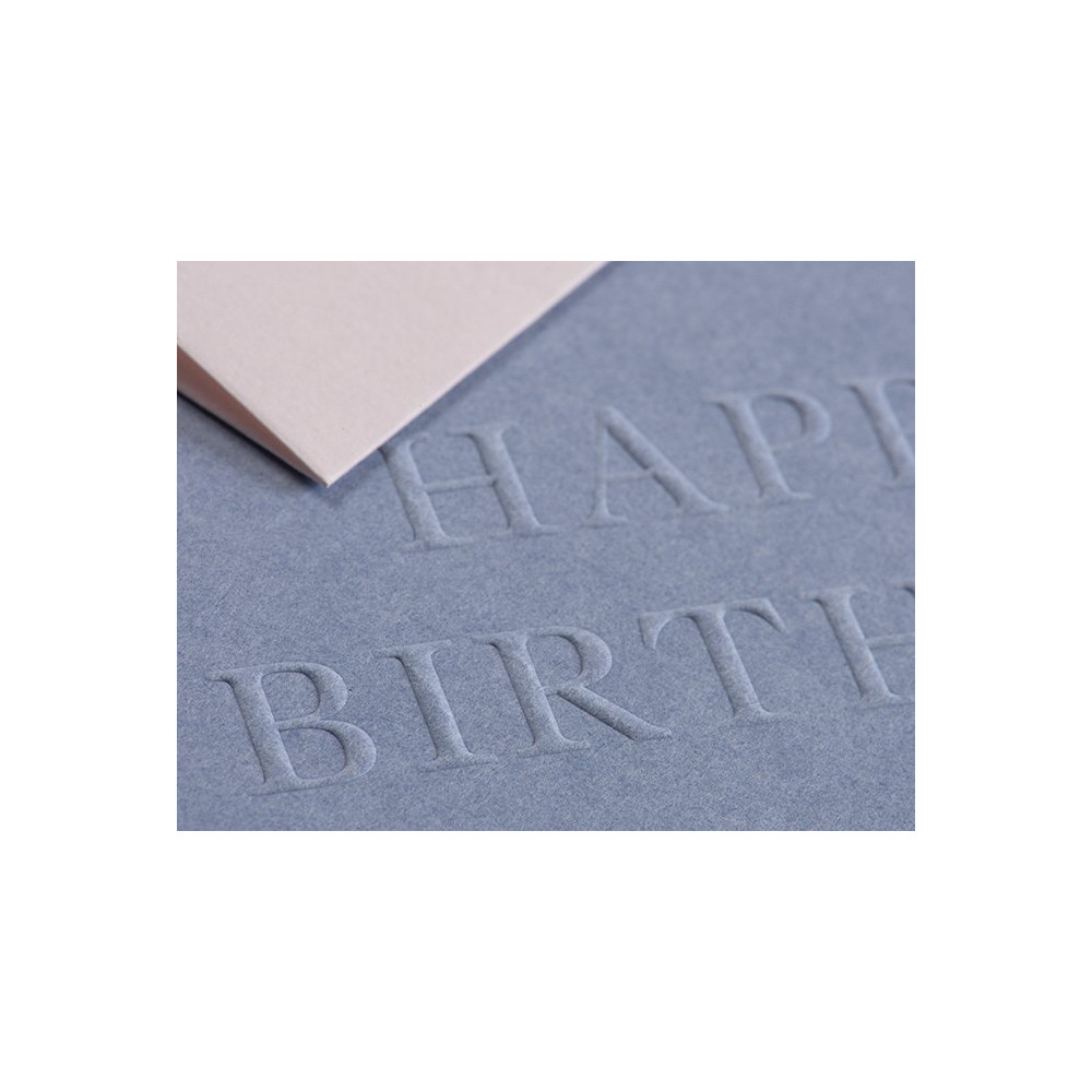 Kartka okolicznościowa A6 - Gmund - Blind Stamp Happy Birthday