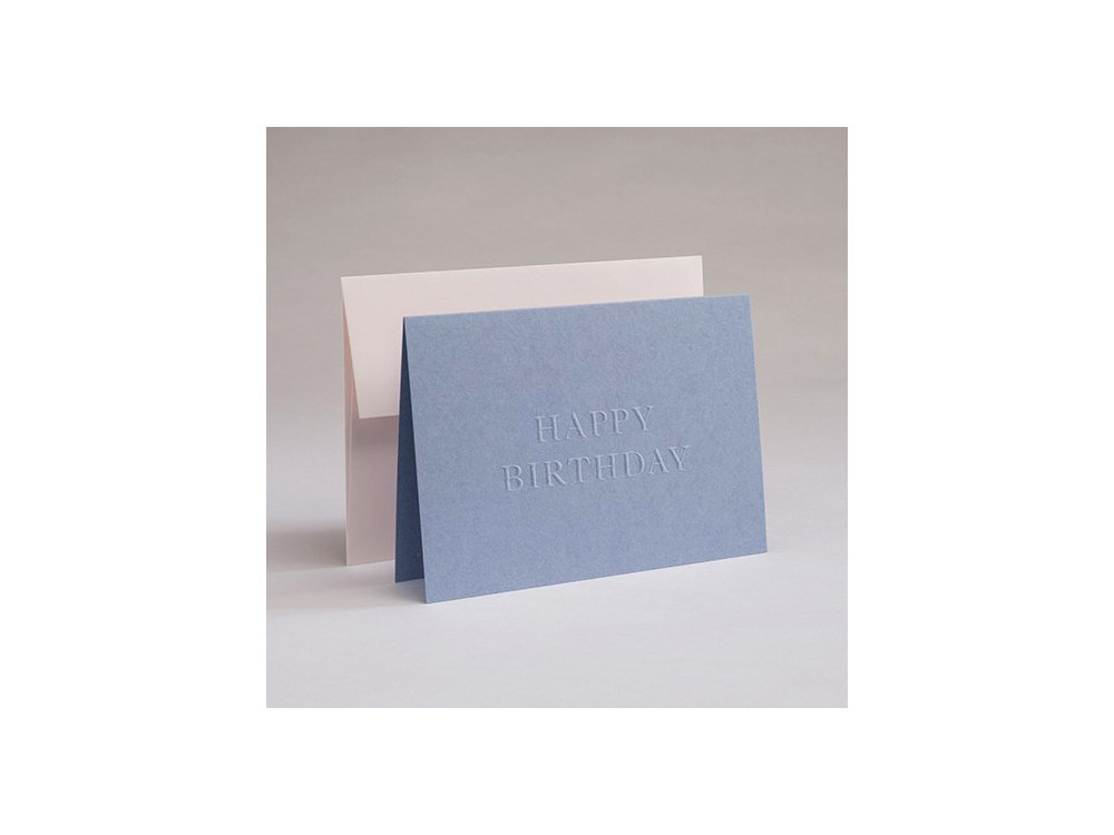 Kartka okolicznościowa A6 - Gmund - Blind Stamp Happy Birthday