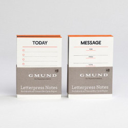 Letterpress Notes Set - Gmund - Neon Orange 120 g 2 pcs