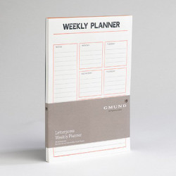 Planer tygodniowy Letterpress - Gmund - Neon Orange 50 ark.