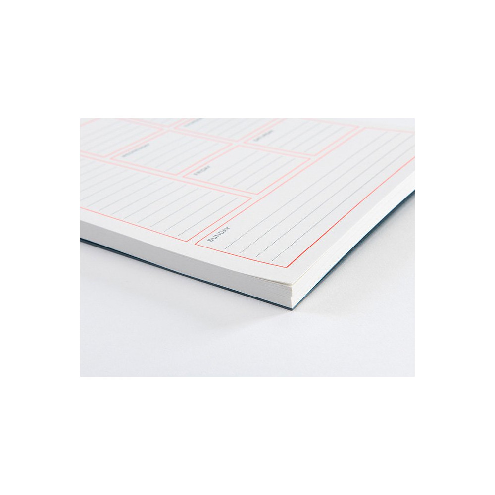 Planer tygodniowy Letterpress - Gmund - Neon Orange 50 ark.