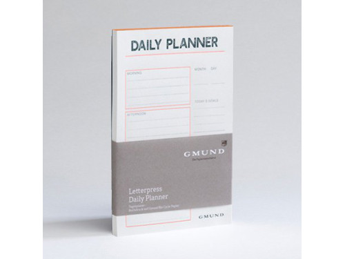 Letterpress Daily Planner - Gmund - Neon Orange 50 sheets