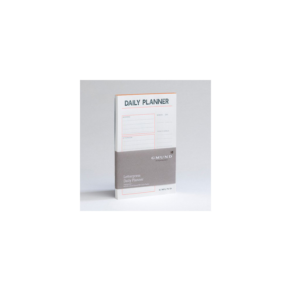 Letterpress Daily Planner - Gmund - Neon Orange 50 sheets